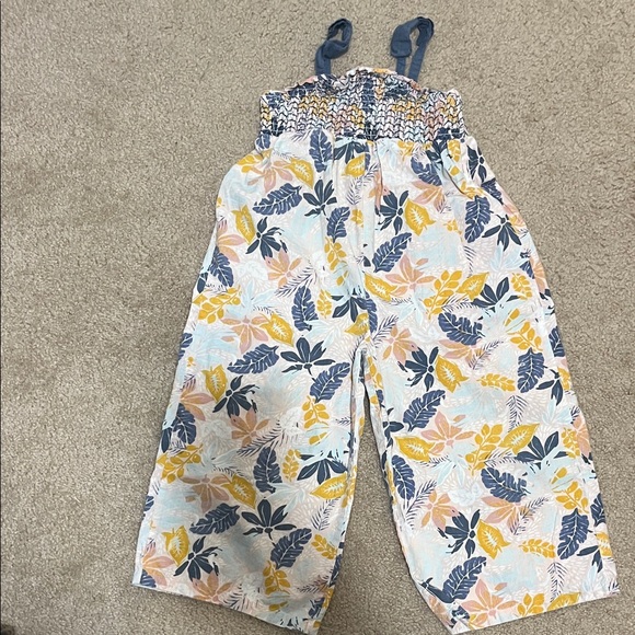 Tommy Bahama Kids Floral Jumpsuit in Blue and Yellow - Picture 1 of 2